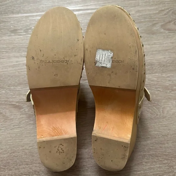 Ulla Johnson Cream Leather Clogs - Picture 6 of 7